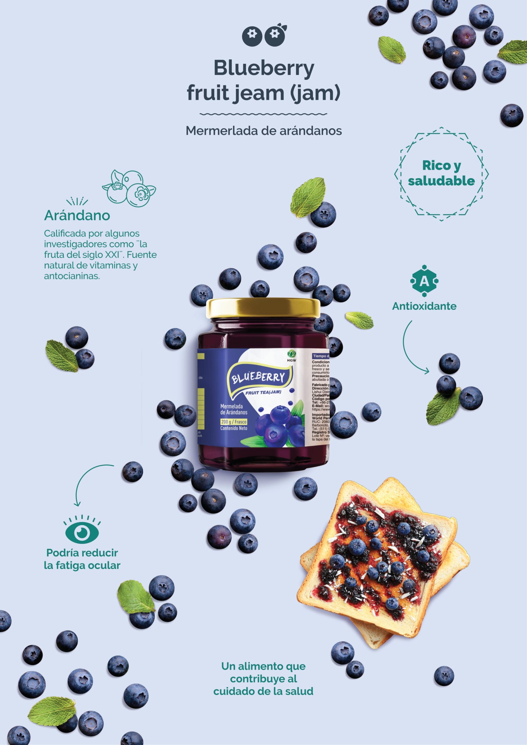 MERMELADA DE ARANDANOS - blueberry fruit jeam (Jam) HGW