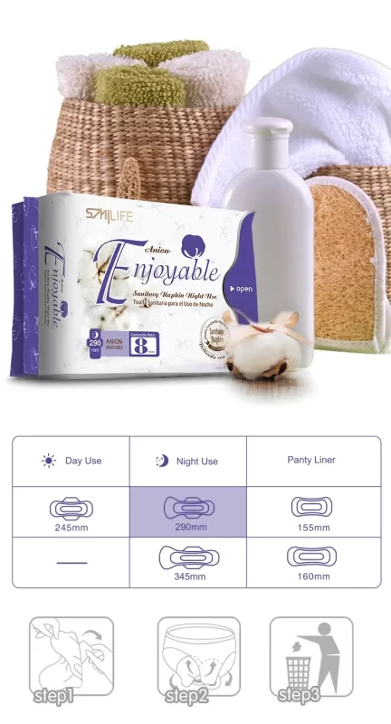 Toallas Higiénicas Noche HGW - toallas sanitarias enjoyable smiley colombia- toallas aniones y turmalina (4)