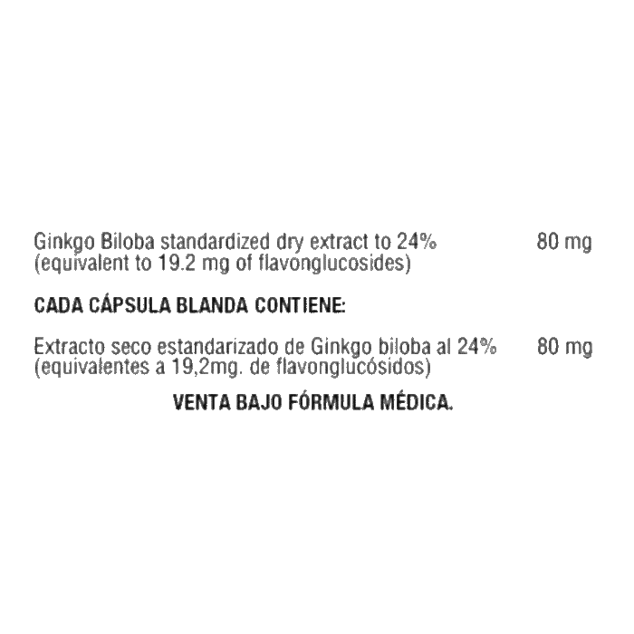 Gingko Biloba 80mg 90 Cápsulas - Imagen 2