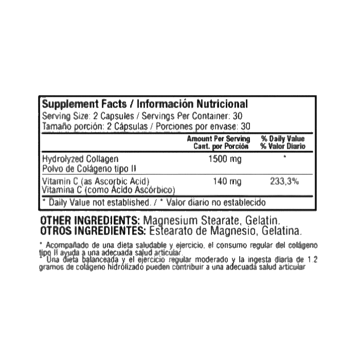 Colágeno Hidrolizado 1500mg Plus Vitamina C 60 Cápsulas - Imagen 2