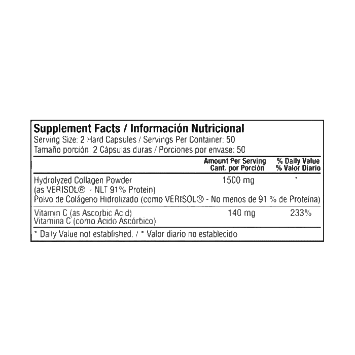 Complejo De Colágeno Hidrolizado Con Vitamina C 100 Cápsulas - Imagen 2