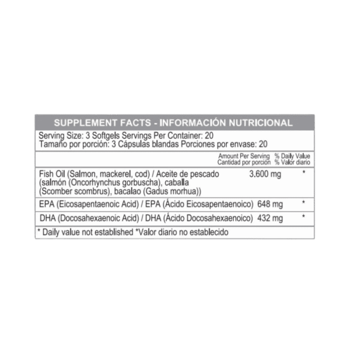 Omega 3 Fish Oil 1200mg x 100 Cápsulas - Imagen 2