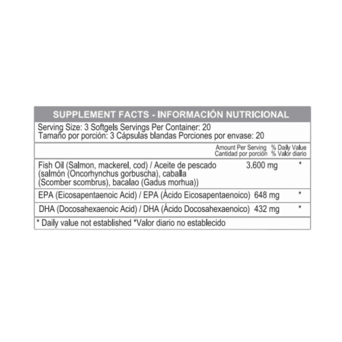 Omega 3 Fish Oil 1200mg x 200 Cápsulas - Imagen 2