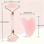 Rodillo Facial + Tabla Gua Sha - Set de masaje facial 2 en 1 incluye rodillo y piedra Gua Sha, ideales para mejorar la circulación (4)