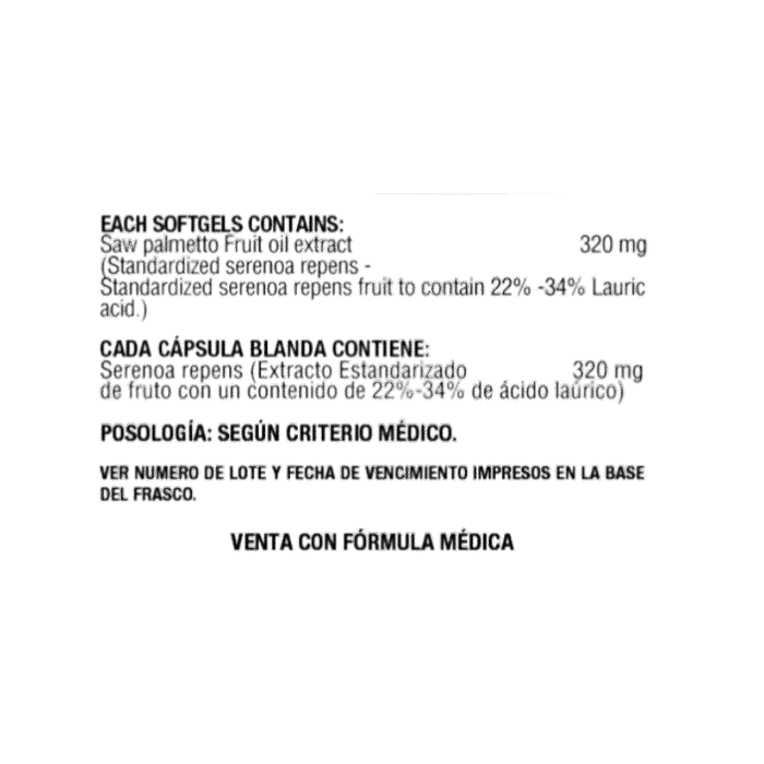 Saw Palmetto 320mg 60 Cápsulas - Imagen 2