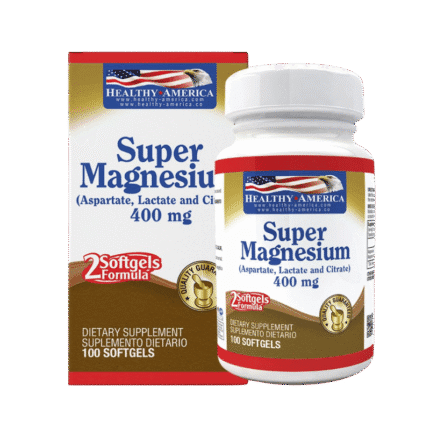 Citrato de Magnesio | Super Magnesium 400mg x100 capsulas (Healthy America)