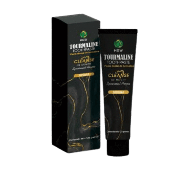 Tubo de crema dental de turmalina negra HGW 100 gramos, protección contra caries y aliento fresco