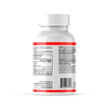 VITAMINA D3 2.000 IU - SUPLEMENTO NUTRICIONAL PARA EL BIENESTAR en Colombia - Vista lateral