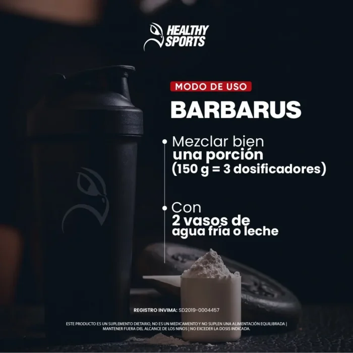 PROTEÍNA EN POLVO BARBARUS 1820G - SUPLEMENTO NUTRICIONAL PARA EL BIENESTAR en Colombia - Etiqueta de ingredientes