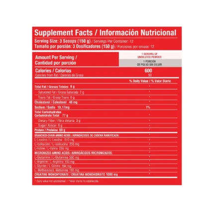 PROTEÍNA EN POLVO BARBARUS 1820G - SUPLEMENTO NUTRICIONAL PARA EL BIENESTAR en Colombia - Vista lateral