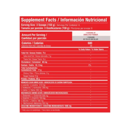 PROTEÍNA EN POLVO BARBARUS - 910G SABOR VAINILLA - SUPLEMENTO NUTRICIONAL en Colombia - Vista lateral