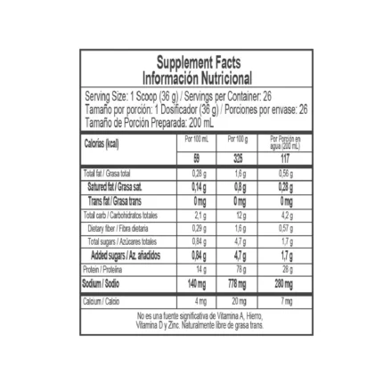PROTEÍNA HIDROLIZADA DE VAINILLA - COMPLEMENTO NUTRICIONAL PARA EL BIENESTAR en Colombia - Vista lateral