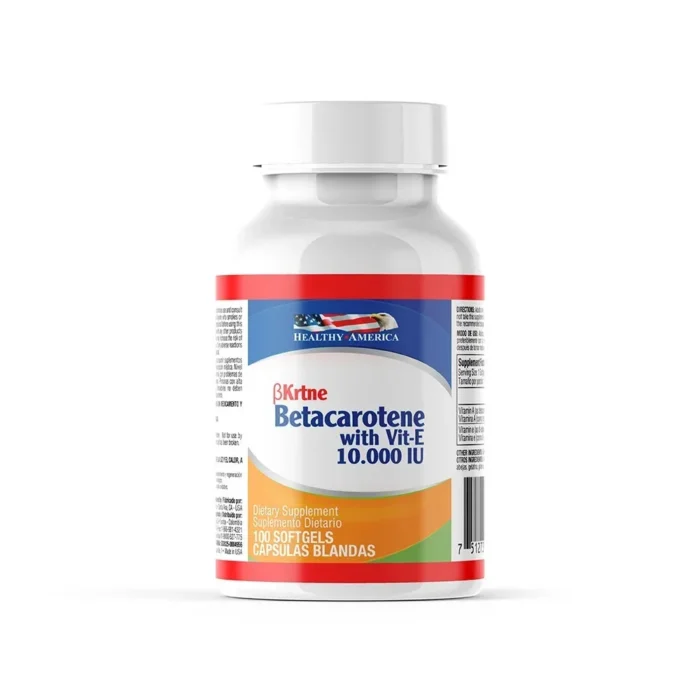 BETACAROTENO PROVITAMINA A 10.000 UI CON VITAMINA E - 100 CÁPSULAS BLANDAS en Colombia - Vista lateral