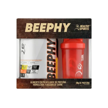 CAJA + SHAKER BEEPHY PROTEIN 936GR 26 SV + OBSEQUIO CREATINA 300GR en Colombia - Vista frontal
