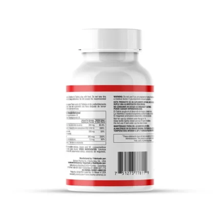 CALCIO CITRATO COMPLETO CON VITAMINA D3, MAGNESIO Y ZINC - 120 TABLETAS en Colombia - Vista lateral
