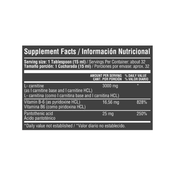L-CARNITINA LÍQUIDA 3000 MG - SABOR SANDÍA - SUPLEMENTO DIETARIO en Colombia - Vista lateral