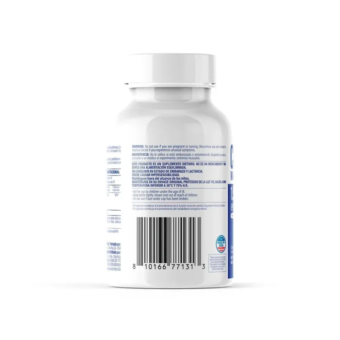 CÁPSULAS DE CITRATO DE MAGNESIO 1500MG en Colombia - Etiqueta de ingredientes