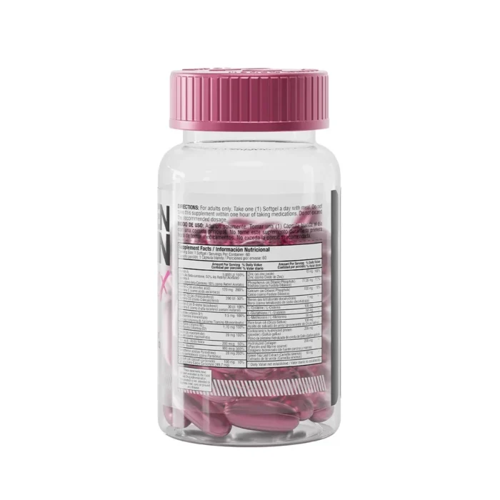 COLÁGENO Y BIOTINA COMPLEJO - 60 CÁPSULAS BLANDAS - SUPLEMENTO NUTRICIONAL en Colombia - Vista lateral
