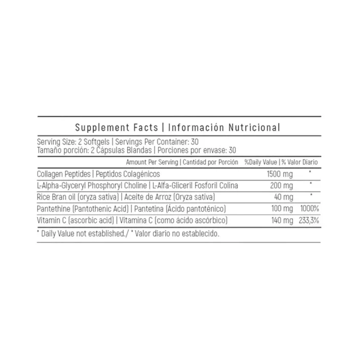 COLÁGENO HIDROLIZADO 1.500 MG CON COMPLEJO DE VITAMINA C - 60 CÁPSULAS BLANDAS en Colombia - Vista lateral
