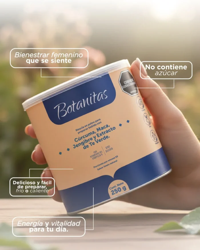 CURCUMA, MACA, JENGIBRE Y EXTRACTO DE TE VERDE en Colombia - Vista posterior