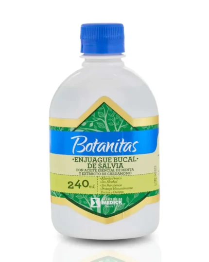 ENJUAGUE BUCAL DE SALVIA CON ACEITE ESENCIAL DE MENTA Y EXTRACTO DE CARDAMOMO X 240 ML - SALUD NUTRICIONAL en Colombia - Vista frontal
