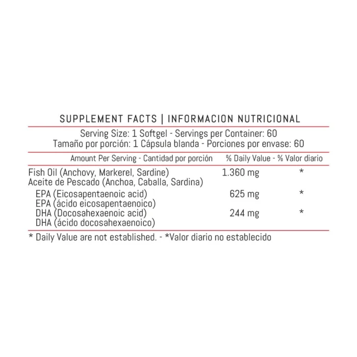 OMEGA 3 DE PESCADO - 1.360 MG 60 CÁPSULAS BLANDAS en Colombia - Vista posterior