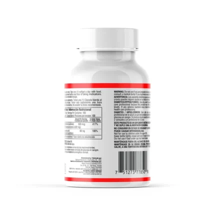 PICOLINATO DE CROMO 500 MCG 100 CÁPSULAS BLANDAS en Colombia - Vista lateral