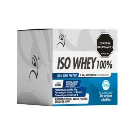 PROTEÍNA ISO WHEY 100% - 12 SACHETS DE 34G - SIN SABOR en Colombia - Vista lateral