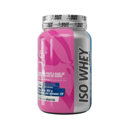 ISO WHEY 100% - PROTEÍNA AISLADA DE SUERO - SABOR RED VELVET - 952 G en Colombia - Vista lateral