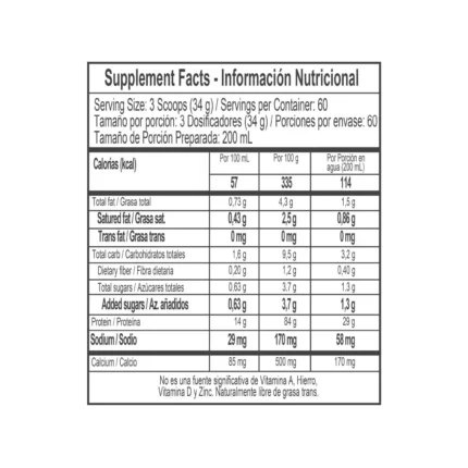 ISO WHEY 100% - PROTEÍNA AISLADA DE SUERO - 2040 GR en Colombia - Vista lateral