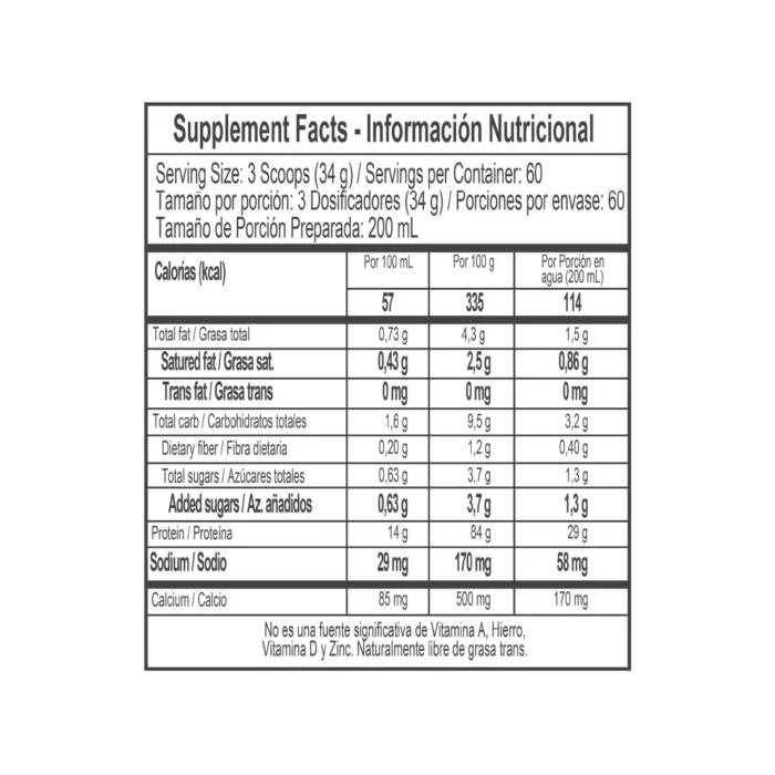 ISO WHEY 100% - PROTEÍNA AISLADA DE SUERO - 2040 GR en Colombia - Vista lateral