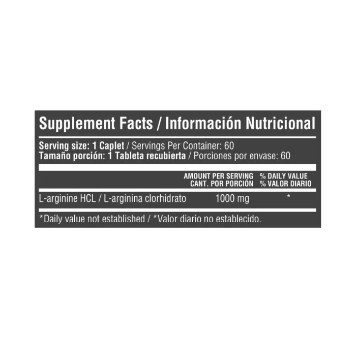 CAPSULAS DE L-ARGININA 1000MG - SUPLEMENTO PRE ENTRENAMIENTO EN COLOMBIA en Colombia - Vista lateral