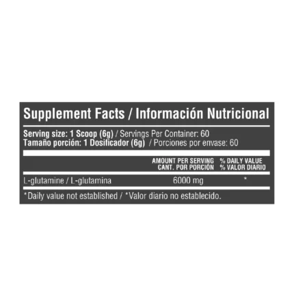 L-GLUTAMINA EN POLVO 6.000MG - SUPLEMENTO NUTRICIONAL PARA EL BIENESTAR en Colombia - Vista lateral