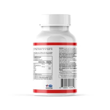 ÓXIDO DE MAGNESIO 400MG - 30 TABLETAS - SUPLEMENTO MINERAL PARA EL BIENESTAR en Colombia - Vista lateral
