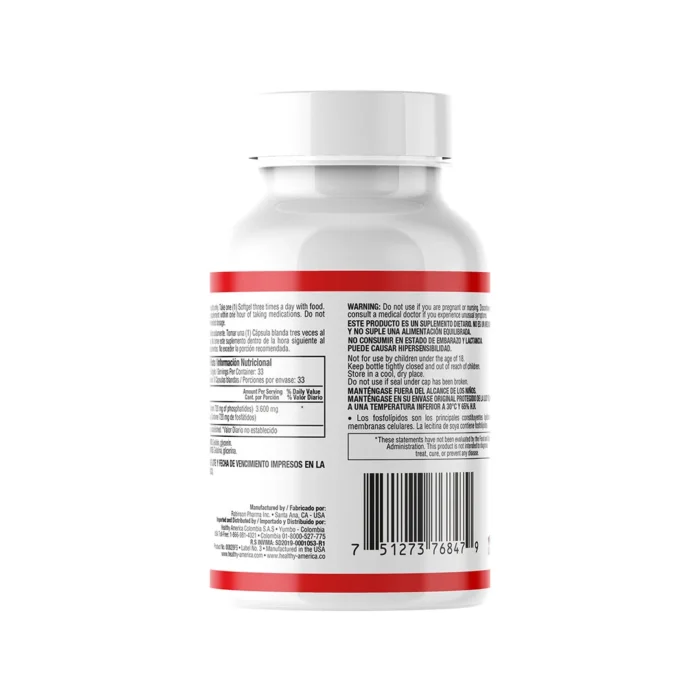 LECITINA DE SOYA 1.200 MG - 100 CÁPSULAS BLANDAS en Colombia - Vista lateral