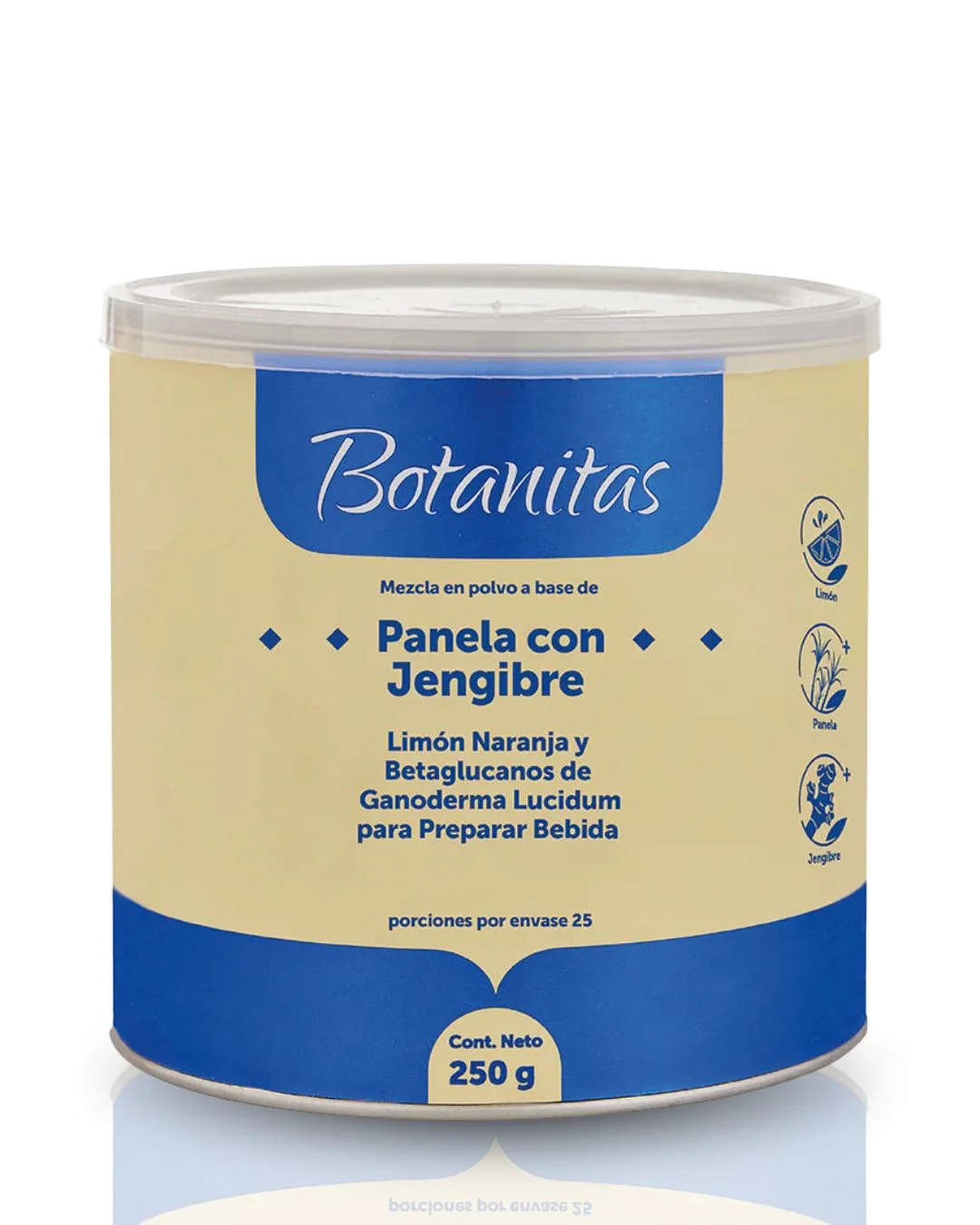 MEZCLA EN POLVO A BASE DE PANELA CON JENGIBRE LIMÓN NARANJA Y BETAGLUCANOS DE GANODERMA LUCIDUM PARA PREPARAR BEBIDA MEZCLA EN POLVO A BASE DE PANELA CON JENGIBRE LIMÓN NARANJA Y BETAGLUCANOS DE GANODERMA LUCIDUM PARA PREPARAR BEBIDA en Colombia - Vista frontal