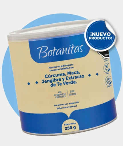 CÚRCUMA, MACA, JENGIBRE Y EXTRACTO DE TÉ VERDE en Colombia - Vista lateral