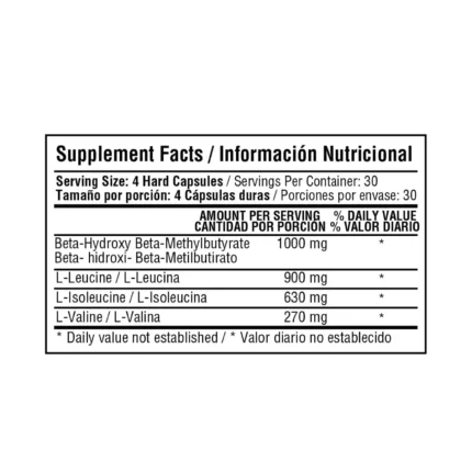 MUXKLY HMB PLUS BCAA'S COMPLEX - AMINOÁCIDOS ESENCIALES EN CÁPSULAS en Colombia - Vista lateral
