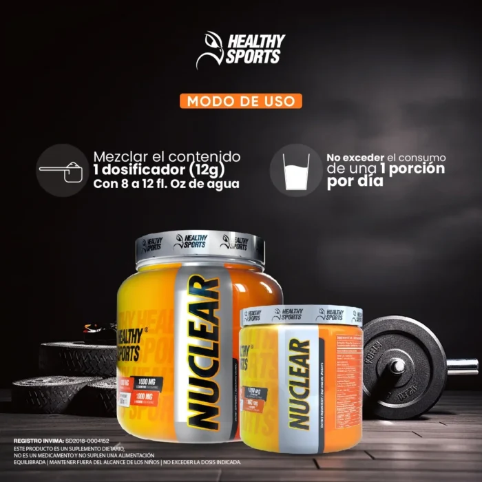 PRE ENTRENAMIENTO NUCLEAR EN POLVO - SABOR FRUTAS en Colombia - Etiqueta de ingredientes