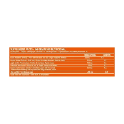 NUTRALAX - SUPLEMENTO DIGESTIVO EN CÁPSULAS BLANDAS en Colombia - Vista lateral