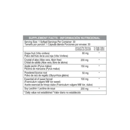 NUTRALAX SUPLEMENTO DIGESTIVO - 30 SOFTGELS en Colombia - Vista lateral