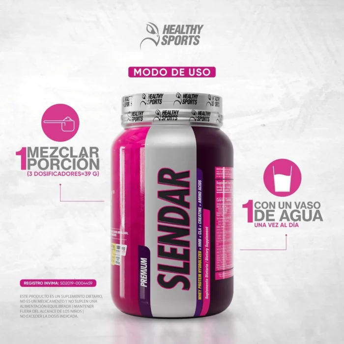 PROTEÍNA PREMIUM SLENDAR SABOR VAINILLA - 1014G EN POLVO en Colombia - Etiqueta de ingredientes