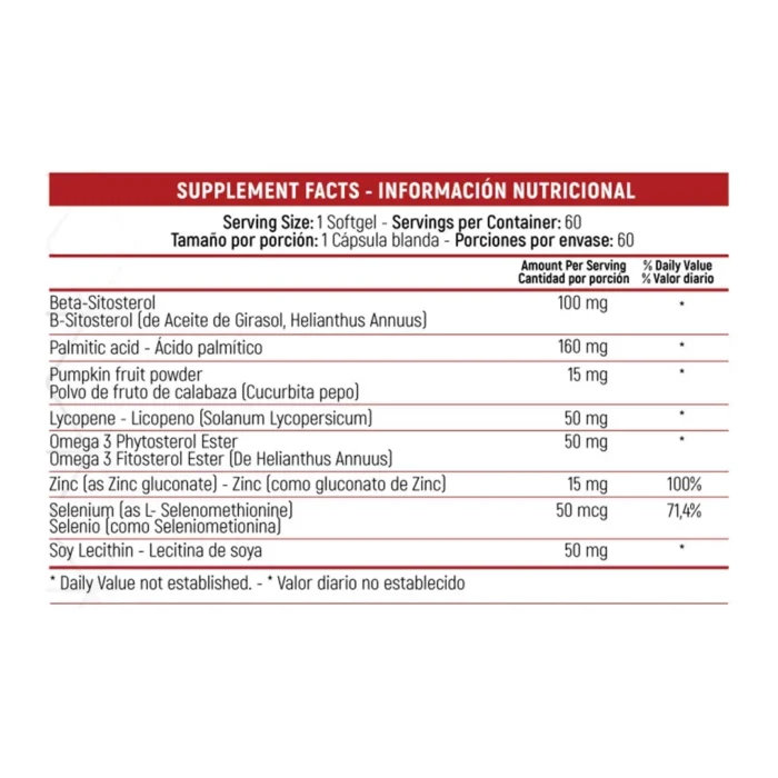 SUPLEMENTO DE SALUD MASCULINA - PSA 60 SOFTGELS en Colombia - Vista posterior