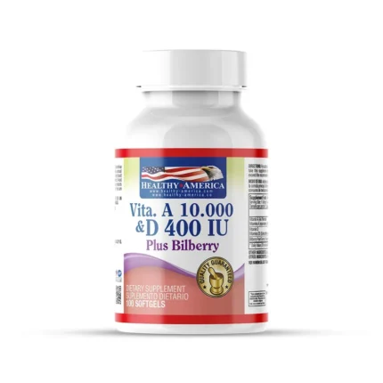 VITA A 10.000 & D 400 IU PLUS BILBERRY - SUPLEMENTO DIETARIO DE VITAMINAS en Colombia - Vista frontal