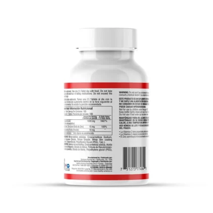 VITA C - VITAMINA C 1.000 PLUS ZINC Y ROSA MOSQUETA - 100 TABLETAS en Colombia - Vista lateral