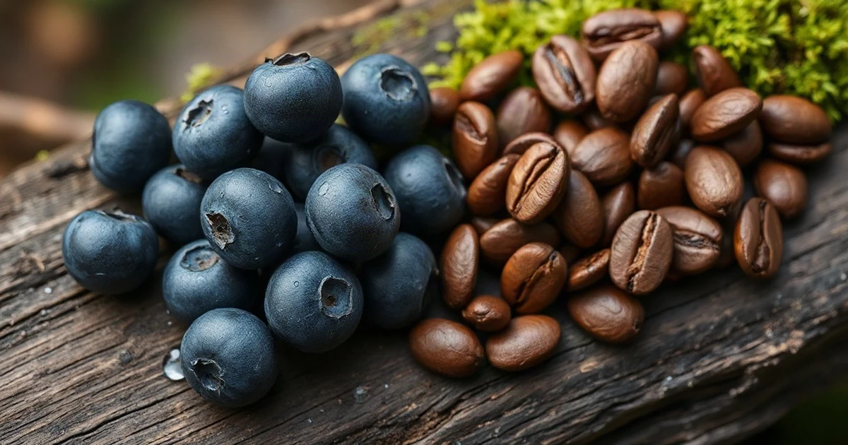 Fotografía profesional de Berry Coffee Café con Arándanos HGW para informacional principal en Tienda Natural Colombia